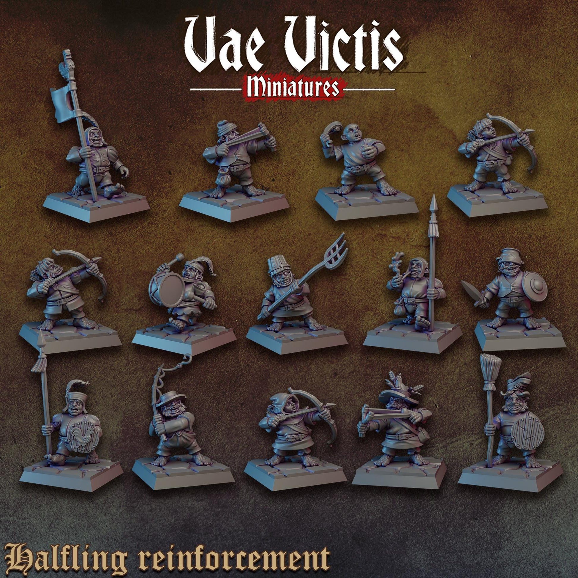 Halfling Reinforcements | Vae Victis Miniatures | 32mm Scale Resin Printed Tabletop RPG Figures for Tabletop Roleplaying or Wargaming