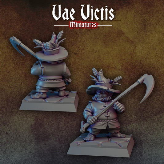Halfling Farmer | Vae Victis Miniatures | 32mm Scale Resin Printed Tabletop RPG Figures for Tabletop Roleplaying or Wargaming