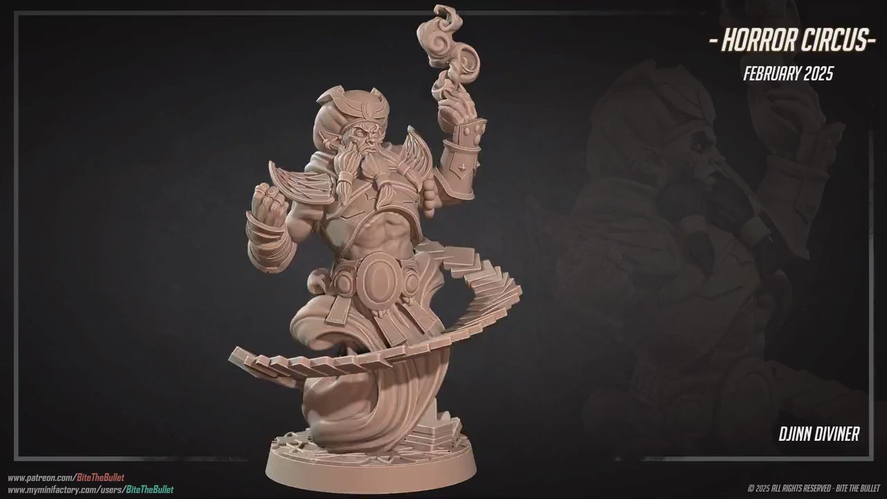 Djinn Diviner | Horror Circus | Bite The Bullet | 35mm Scale | Resin Printed Tabletop RPG Miniature Figures | DND | 5E
