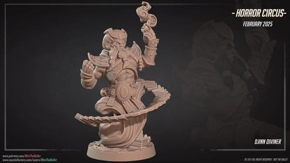 Djinn Diviner | Horror Circus | Bite The Bullet | 35mm Scale | Resin Printed Tabletop RPG Miniature Figures | DND | 5E