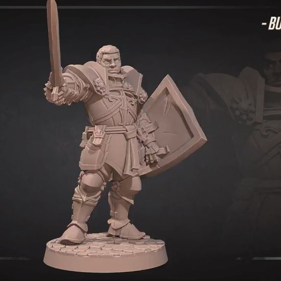 Hero Paladin | Bite The Bullet | 35mm Scale | Resin Printed Tabletop RPG Miniature Figures | DND | 5E