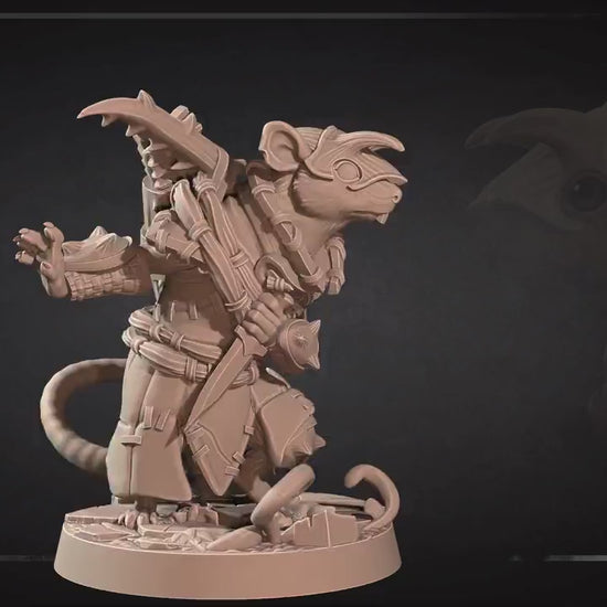 Ratfolk Hunter | Grove Haven | Bite The Bullet | 35mm Scale | Resin Printed Tabletop RPG Miniature Figures | DND | 5E