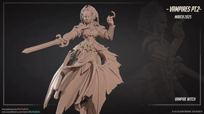 Vampire Witch | Vampires Pt. 2 | Bite The Bullet | 35mm Scale | Resin Printed Tabletop RPG Miniature Figures | DND | 5E