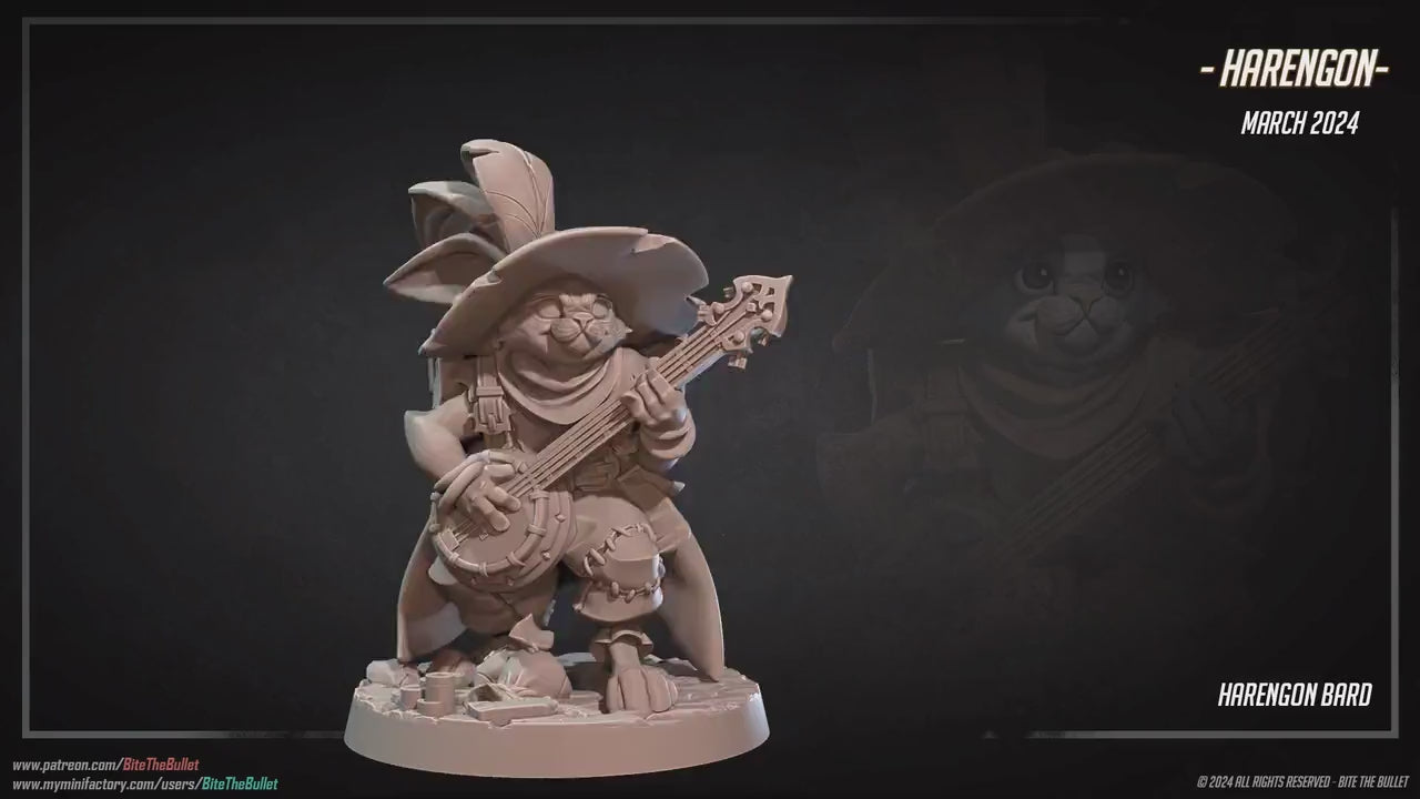 Harengon Bard | Bite The Bullet | 35mm Scale | Resin Printed Tabletop RPG Miniature Figures | DND | 5E