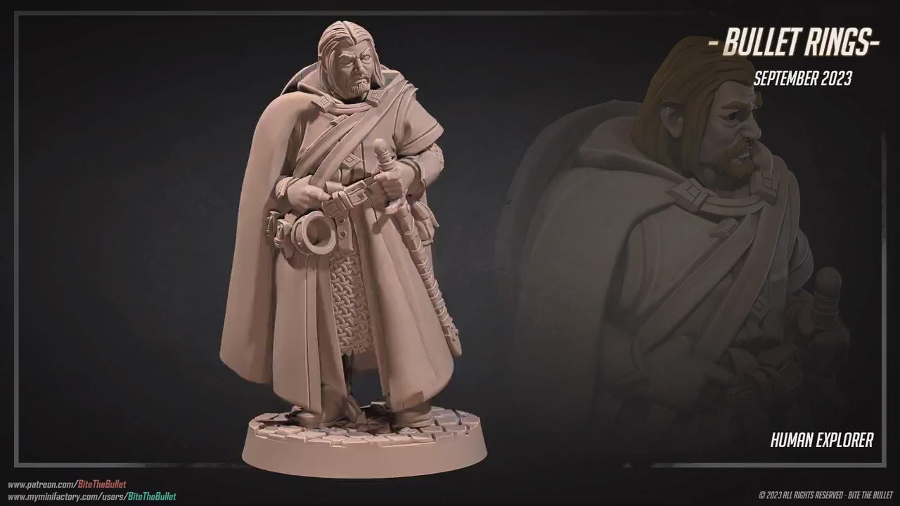 Human Explorer | Bite The Bullet | 35mm Scale | Resin Printed Tabletop RPG Miniature Figures | DND | 5E