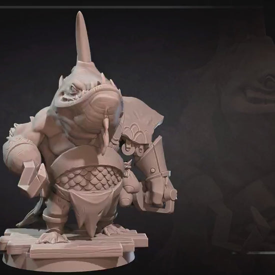Locathah Hook Brute | Bite The Bullet | Bullet Town Fishing Village | 35mm Scale Resin Printed Tabletop RPG Miniature Figures For DND 5E