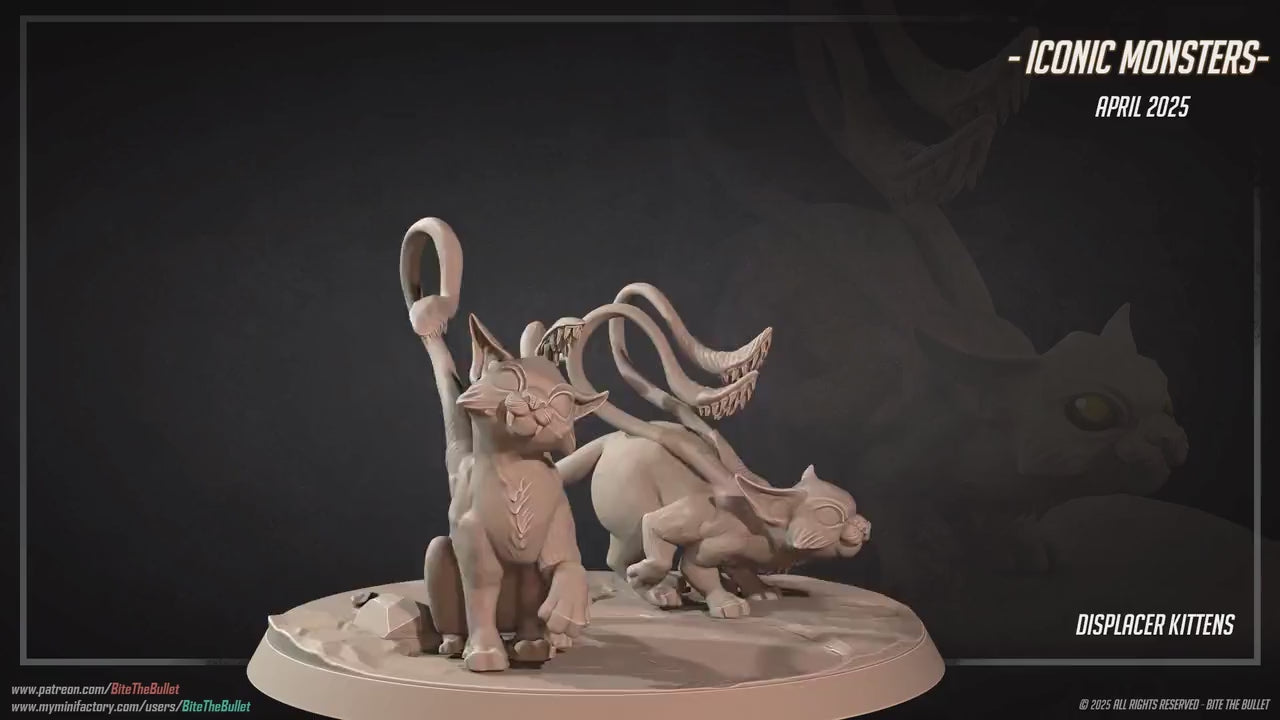 Displacer Kittens | Iconic Monsters | Bite The Bullet | 35mm Scale | Resin Printed Tabletop RPG Miniature Figures | DND | 5E