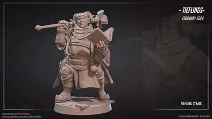 Tiefling Cleric | Bite The Bullet | 35mm Scale | Resin Printed Tabletop RPG Miniature Figures | DND | 5E