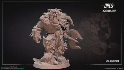 Orc Barbarian | Bite The Bullet | 35mm Scale | Resin Printed Tabletop RPG Miniature Figures | DND | 5E