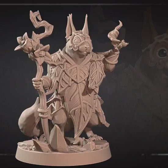 Squirrelfolk Sorceress | Grove Haven | Bite The Bullet | 35mm Scale | Resin Printed Tabletop RPG Miniature Figures | DND | 5E