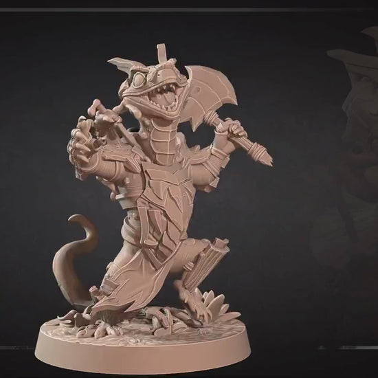 Lizardfolk Barbarian | Grove Haven | Bite The Bullet | 35mm Scale | Resin Printed Tabletop RPG Miniature Figures | DND | 5E