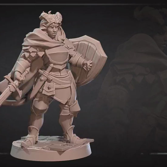 Tiefling Paladin | Bite The Bullet | 35mm Scale | Resin Printed Tabletop RPG Miniature Figures | DND | 5E