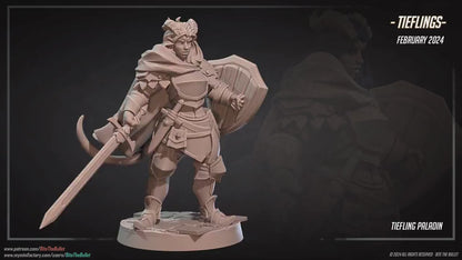 Tiefling Paladin | Bite The Bullet | 35mm Scale | Resin Printed Tabletop RPG Miniature Figures | DND | 5E