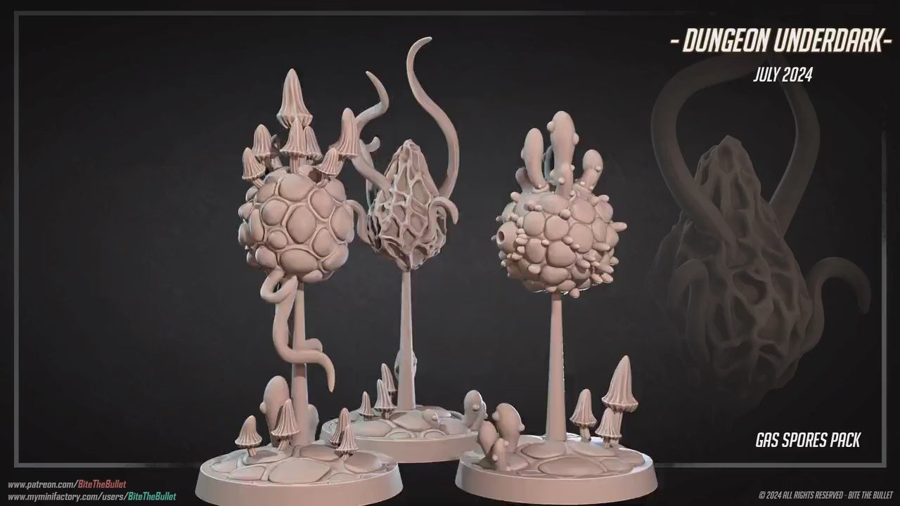 Marshland Gas Spores Set | Bite The Bullet | 35mm Scale | Resin Printed Tabletop RPG Miniature Figures | DND | 5E