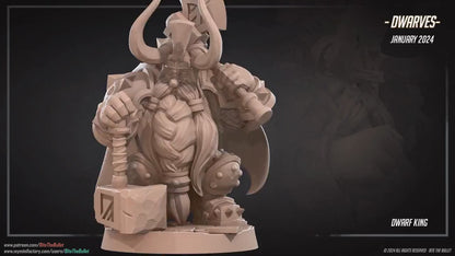 Dwarf King | Bite The Bullet | 35mm Scale | Resin Printed Tabletop RPG Miniature Figures | DND | 5E