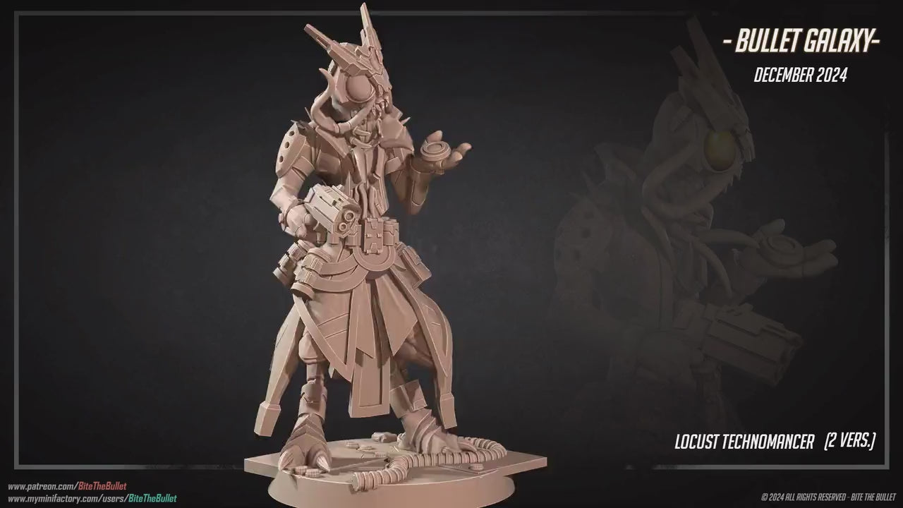 Space Locust Technomancer | Bullet Galaxy | Bite The Bullet | 35mm Scale | Resin Printed Tabletop RPG Miniature Figures | DND | 5E