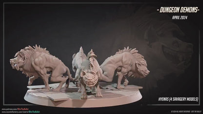 Savagery Hyena Minions Set | Bite The Bullet | 35mm Scale | Resin Printed Tabletop RPG Miniature Figures | DND | 5E