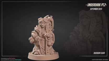Duergar Elder | Dungeon Underdark | Bite The Bullet | 35mm Scale | Resin Printed Tabletop RPG Miniature Figures | DND | 5E