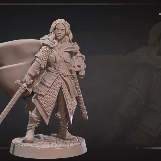 Shieldmaiden | NSFW Option | Bite The Bullet | 35mm Scale | Resin Printed Tabletop RPG Miniature Figures | DND | 5E