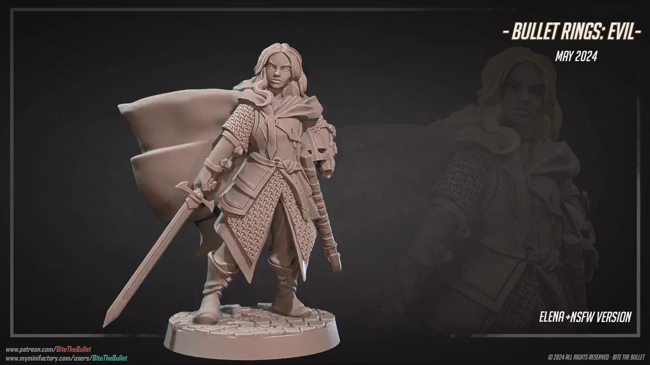Shieldmaiden | NSFW Option | Bite The Bullet | 35mm Scale | Resin Printed Tabletop RPG Miniature Figures | DND | 5E