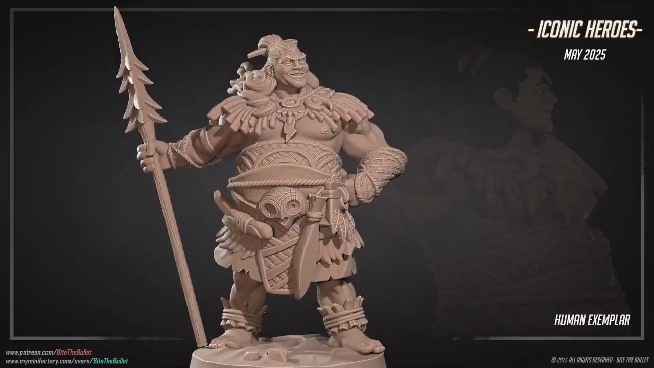 Human Exemplar | Iconic Heroes | Bite The Bullet | 35mm Scale | Resin Printed Tabletop RPG Miniature Figures | DND | 5E