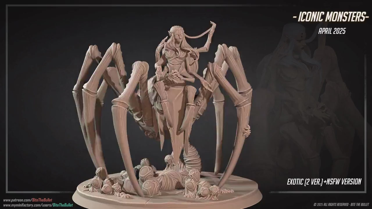 Lolth | Iconic Monsters | Bite The Bullet | 35mm Scale | Resin Printed Tabletop RPG Miniature Figures | DND | 5E