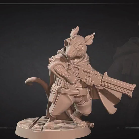 Space Ratfolk Soldier | Bullet Galaxy | Bite The Bullet | 35mm Scale | Resin Printed Tabletop RPG Miniature Figures | DND | 5E