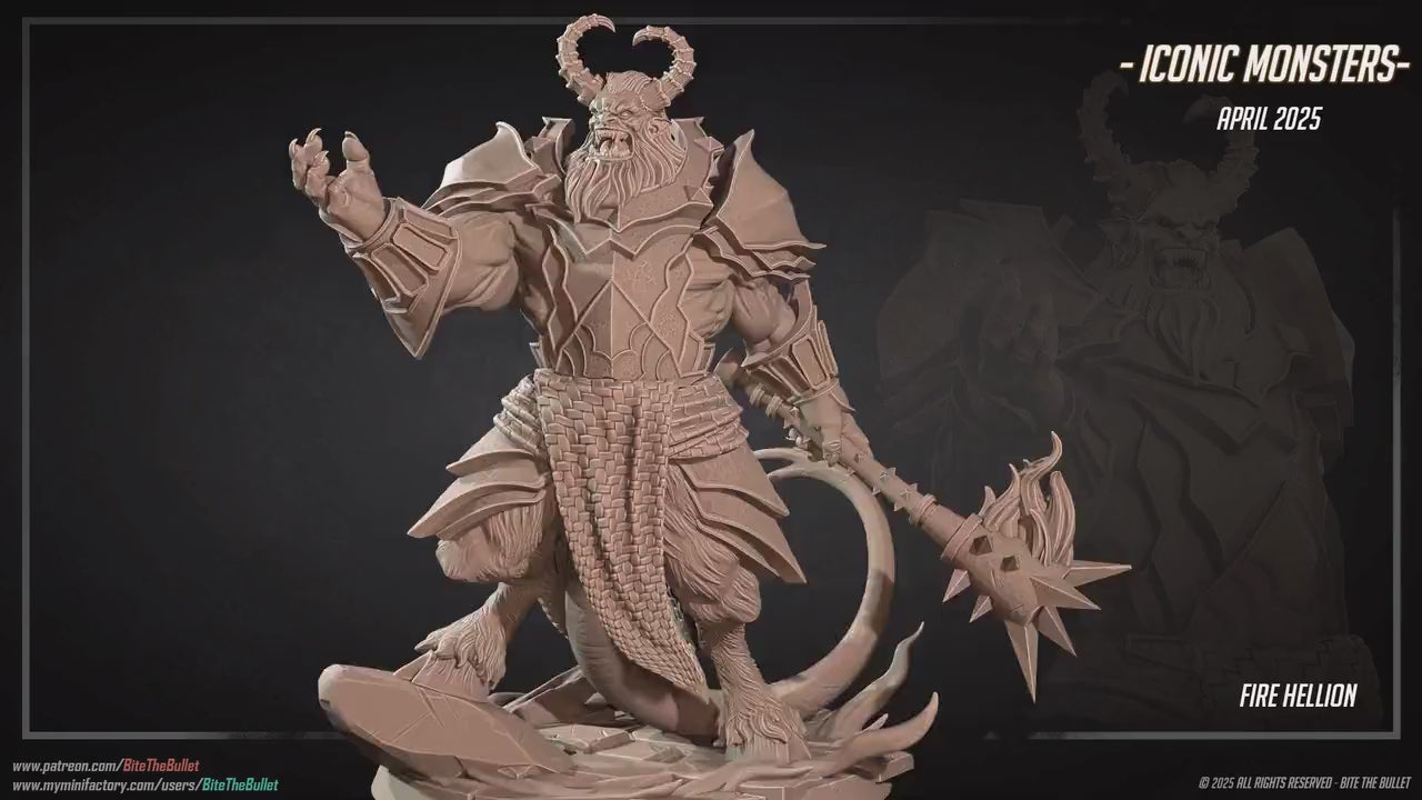 Fire Hellion | Iconic Monsters | Bite The Bullet | 35mm Scale | Resin Printed Tabletop RPG Miniature Figures | DND | 5E