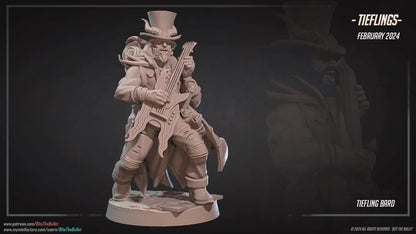 Tiefling Bard | Bite The Bullet | 35mm Scale | Resin Printed Tabletop RPG Miniature Figures | DND | 5E