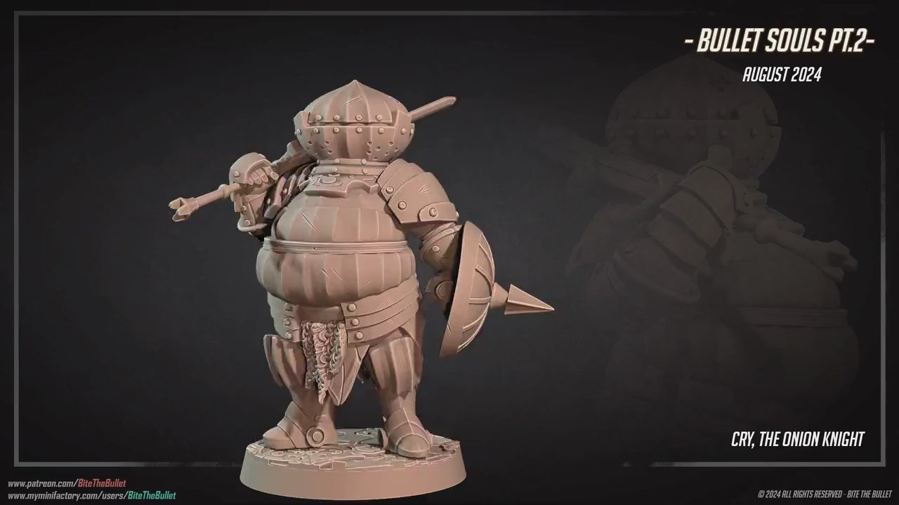 Cry The Onion Knight | Bite The Bullet | 35mm Scale | Resin Printed Tabletop RPG Miniature Figures | DND | 5E