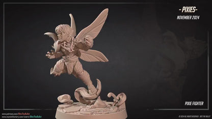 Pixie Fighter | Pixies | Bite The Bullet | 35mm Scale | Resin Printed Tabletop RPG Miniature Figures | DND | 5E