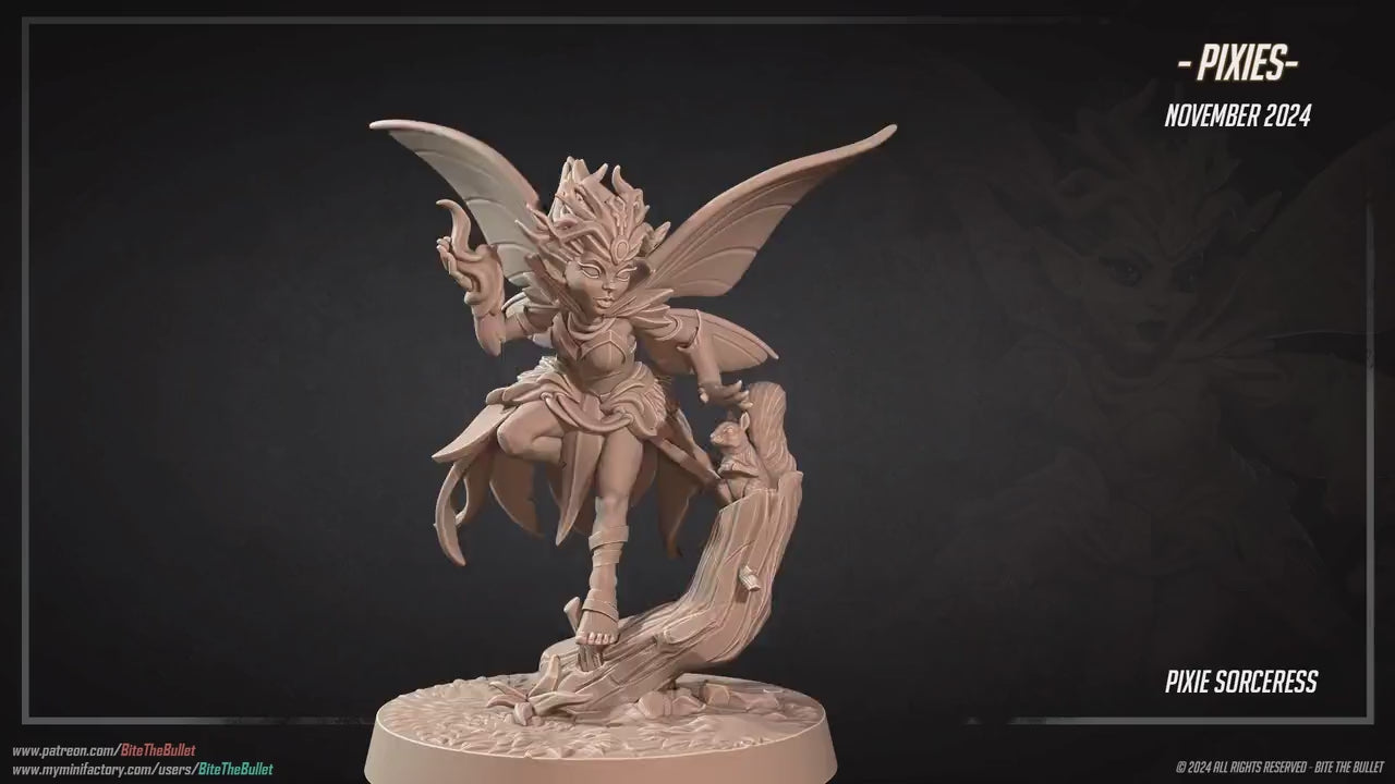 Pixie Sorceress | Pixies | Bite The Bullet | 35mm Scale | Resin Printed Tabletop RPG Miniature Figures | DND | 5E