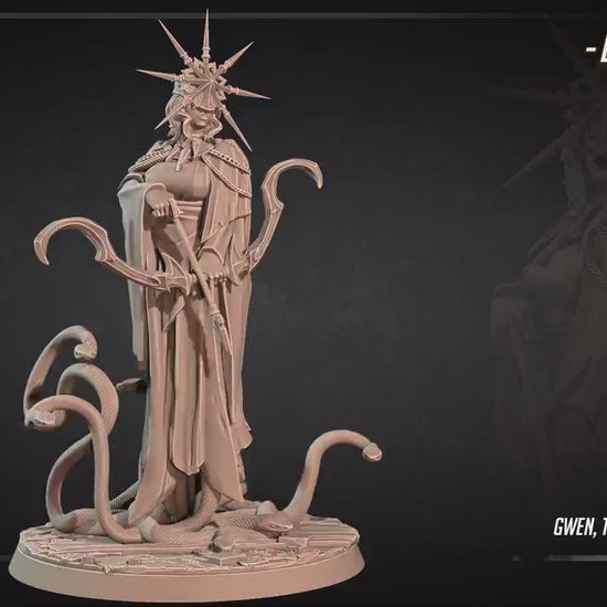 Gwen The Dark Sun | NSFW Option | Bite The Bullet | 35mm Scale | Resin Printed Tabletop RPG Miniature Figures | DND | 5E