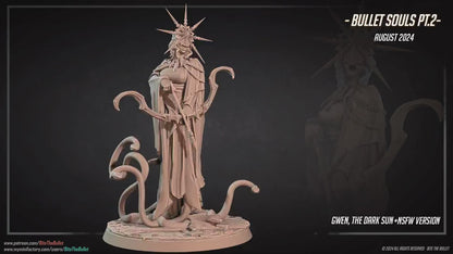 Gwen The Dark Sun | NSFW Option | Bite The Bullet | 35mm Scale | Resin Printed Tabletop RPG Miniature Figures | DND | 5E