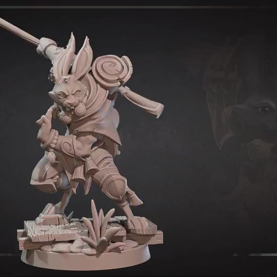 Harengon Monk | Bite The Bullet | 35mm Scale | Resin Printed Tabletop RPG Miniature Figures | DND | 5E