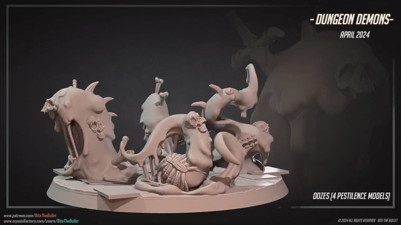 Ooze Minions Set | Bite The Bullet | 35mm Scale | Resin Printed Tabletop RPG Miniature Figures | DND | 5E