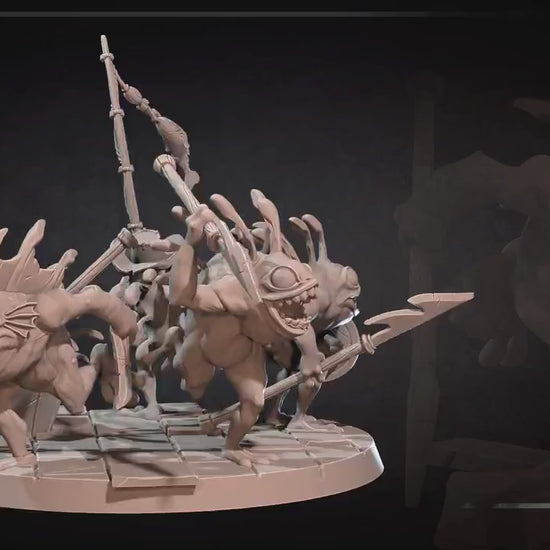 Aquarian Menace Set | Bite The Bullet | Bullet Town Fishing Village | 35mm Scale Resin Printed Tabletop RPG Miniature Figures For DND 5E