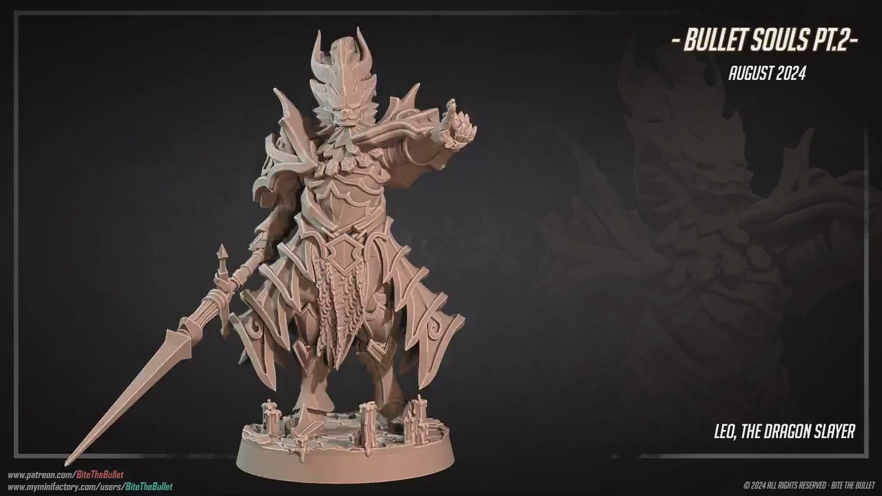 Leo The Dragon Slayer | Bite The Bullet | 35mm Scale | Resin Printed Tabletop RPG Miniature Figures | DND | 5E