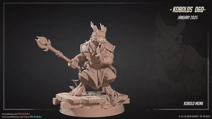 Kobold Monk | Kobolds D&D | Bite The Bullet | 35mm Scale | Resin Printed Tabletop RPG Miniature Figures | DND | 5E