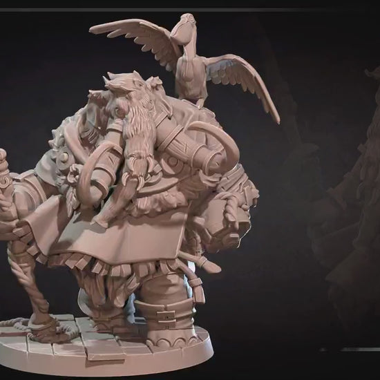 Loxodon Hunter | Bite The Bullet | Bullet Town Fishing Village | 35mm Scale Resin Printed Tabletop RPG Miniature Figures For DND 5E