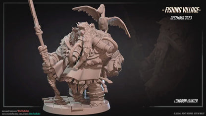 Loxodon Hunter | Bite The Bullet | Bullet Town Fishing Village | 35mm Scale Resin Printed Tabletop RPG Miniature Figures For DND 5E