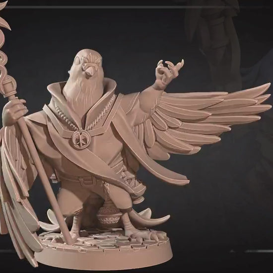 Pidgeonfolk Cleric | Grove Haven | Bite The Bullet | 35mm Scale | Resin Printed Tabletop RPG Miniature Figures | DND | 5E