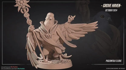Pidgeonfolk Cleric | Grove Haven | Bite The Bullet | 35mm Scale | Resin Printed Tabletop RPG Miniature Figures | DND | 5E