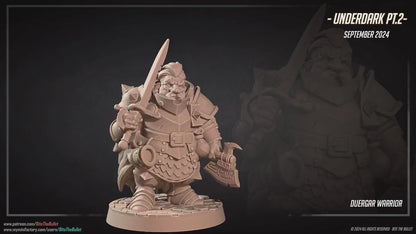 Duergar Fighter | Dungeon Underdark | Bite The Bullet | 35mm Scale | Resin Printed Tabletop RPG Miniature Figures | DND | 5E