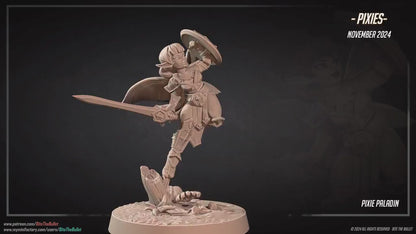 Pixie Paladin | Pixies | Bite The Bullet | 35mm Scale | Resin Printed Tabletop RPG Miniature Figures | DND | 5E