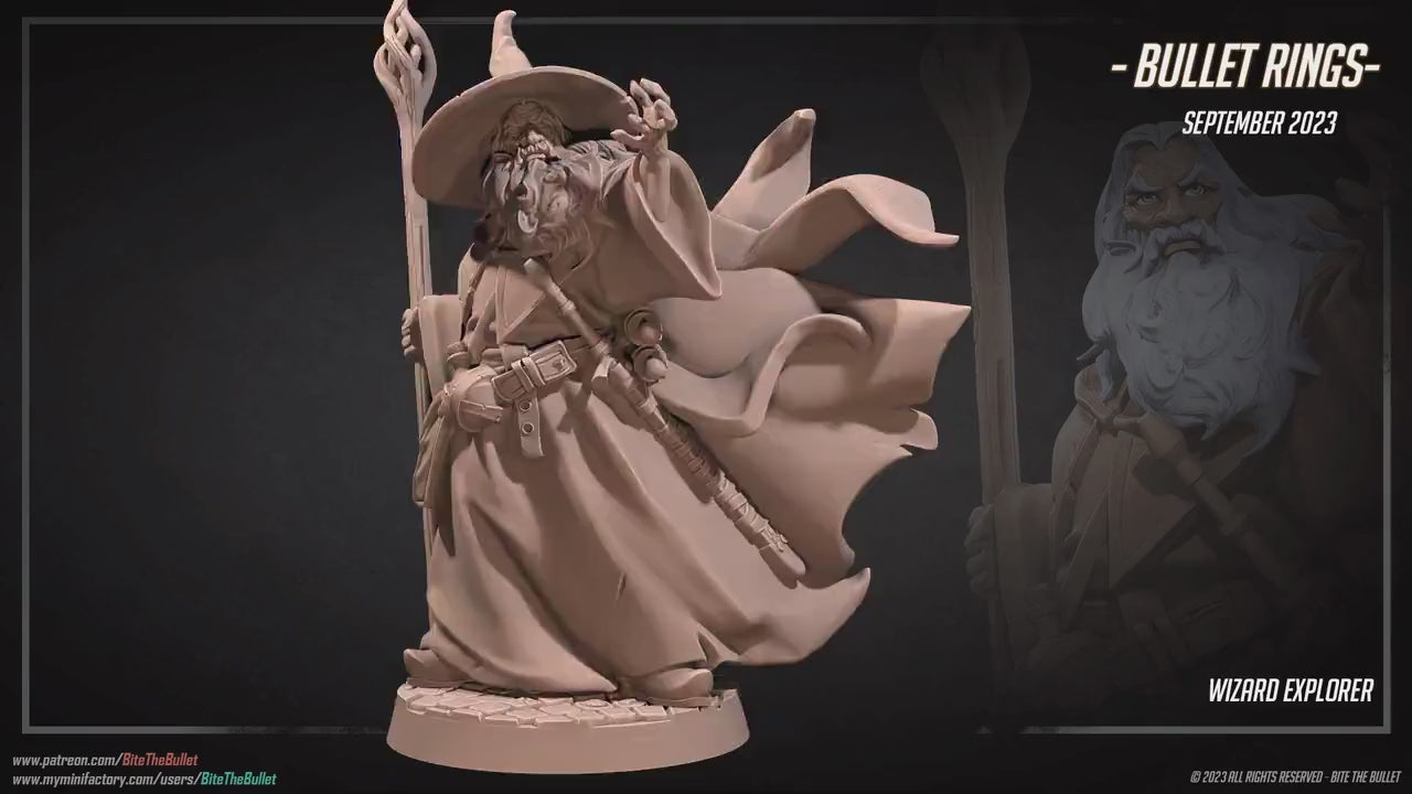 Wizard Explorer | Bite The Bullet | 35mm Scale | Resin Printed Tabletop RPG Miniature Figures | DND | 5E