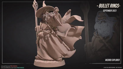 Wizard Explorer | Bite The Bullet | 35mm Scale | Resin Printed Tabletop RPG Miniature Figures | DND | 5E