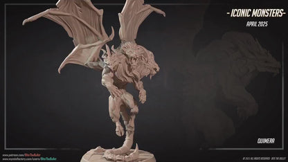 Chimera | Iconic Monsters | Bite The Bullet | 35mm Scale | Resin Printed Tabletop RPG Miniature Figures | DND | 5E