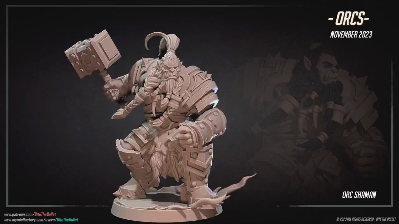 Orc Shaman | Bite The Bullet | 35mm Scale | Resin Printed Tabletop RPG Miniature Figures | DND | 5E