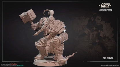 Orc Shaman | Bite The Bullet | 35mm Scale | Resin Printed Tabletop RPG Miniature Figures | DND | 5E